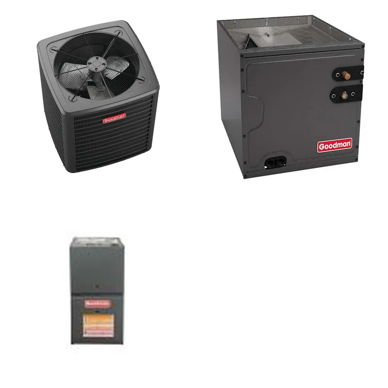 GOODMAN GLXS4BA1810+CAPTA2422C3+GR9S800403AN - 1.5 Ton Ducted Air Conditioner & Gas Furnace System - R-32