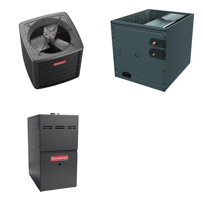 GOODMAN GLZS5BA4210+CAPTA4230C3+GR9S921005CN - 42K BTU Ducted Heat Pump System - R-32