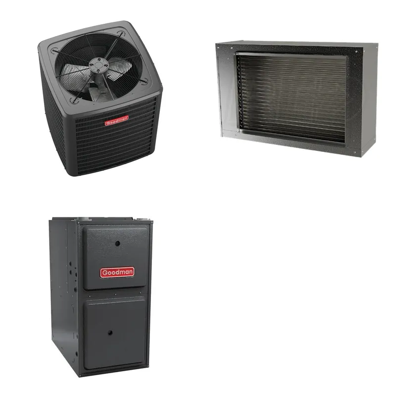 GOODMAN GLXS4BA1810+CSCT2412S3+GR9S800803BN - 1.5 Ton Ducted Air Conditioner & Gas Furnace System - R-32