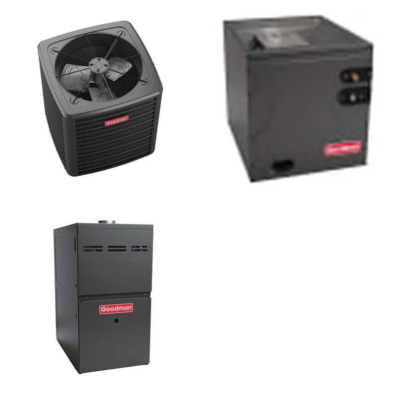 GOODMAN GLXS5BA4210+CAPTA6030D3+GR9S800804CN - 3.5 Ton Ducted Air Conditioner & Gas Furnace System - R-32