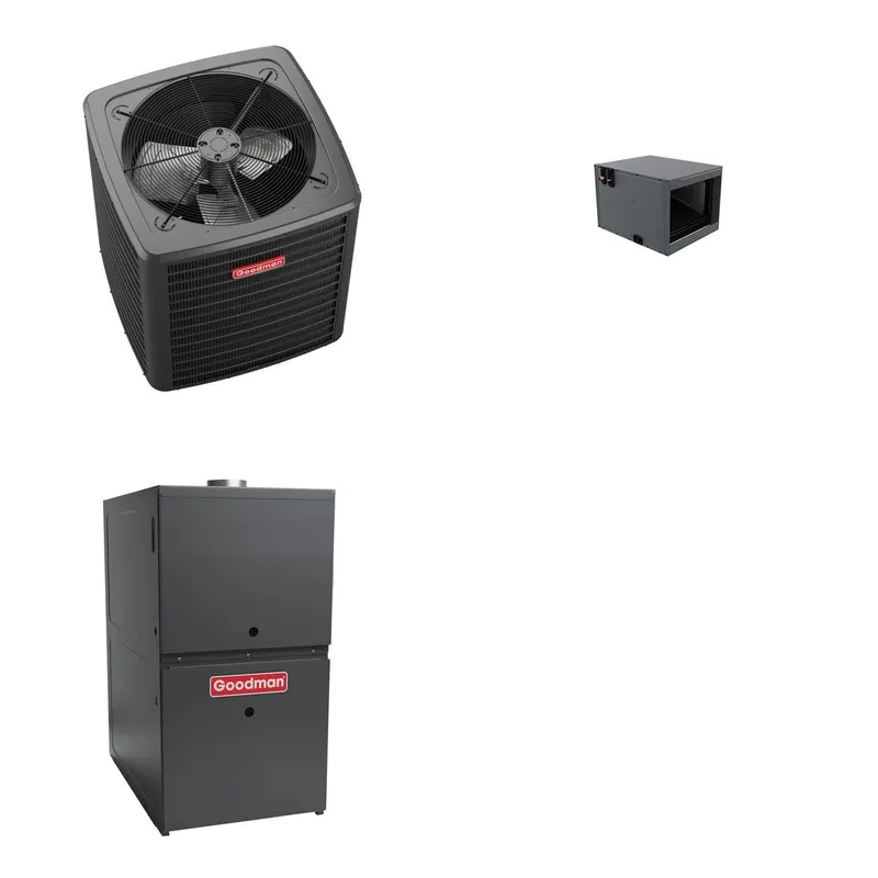 GOODMAN GLXS5BA3010+CHPTA3630C3+GR9S800604BU - 2.5 Ton Ducted Air Conditioner & Gas Furnace System - R-32