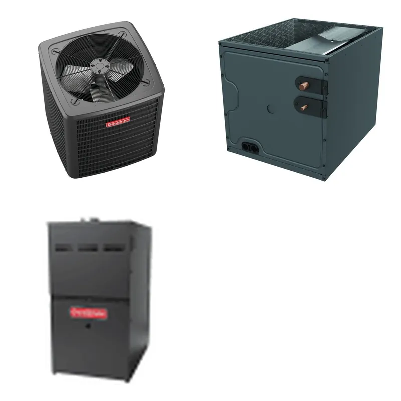 GOODMAN GLXS4BA2410+CAPTA2422B3+GR9S800804BN - 2 Ton Ducted Air Conditioner & Gas Furnace System - R-32