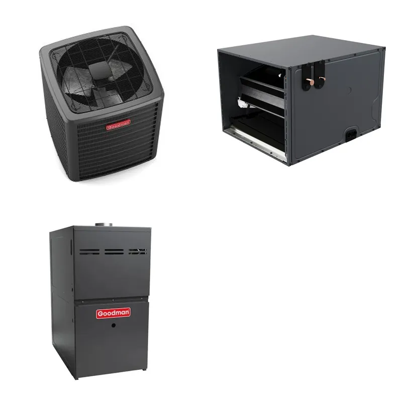 GOODMAN GLXS5BA4810+CHPTA4830C3+GR9S800805CU - 4 Ton Ducted Air Conditioner & Gas Furnace System - R-32