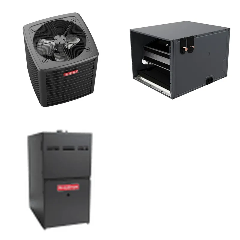 GOODMAN GLXS5BA3610+CHPTA4230C3+GR9S800604BN - 3 Ton Ducted Air Conditioner & Gas Furnace System - R-32