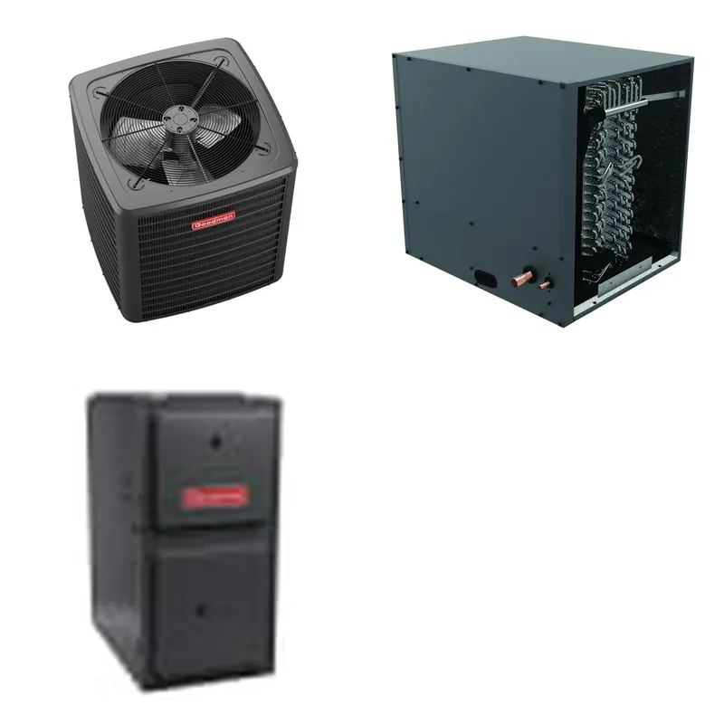 GOODMAN GLXS5BA3010+CHPTA3630B3+GR9S960804CN - 2.5 Ton Ducted Air Conditioner & Gas Furnace System - R-32