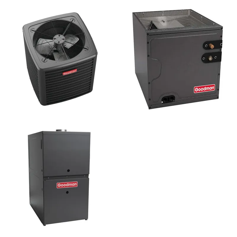 GOODMAN GLXS4BA1810+CAPTA2422C3+GR9S800403AU - 1.5 Ton Ducted Air Conditioner & Gas Furnace System - R-32