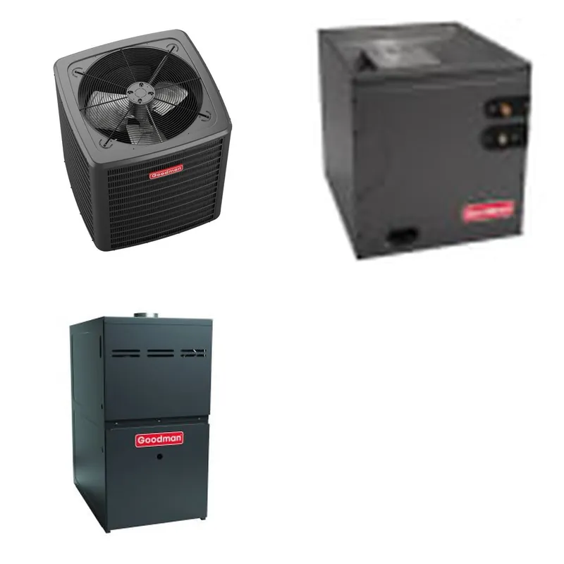 GOODMAN GLXS5BA6010+CAPTA6030D3+GR9S960805CU - 5 Ton Ducted Air Conditioner & Gas Furnace System - R-32