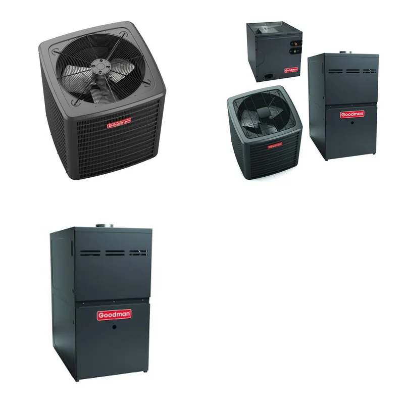 GOODMAN GLXS5BA4210+CAUTA4230C3+GR9S960805CU - 3.5 Ton Ducted Air Conditioner & Gas Furnace System - R-32