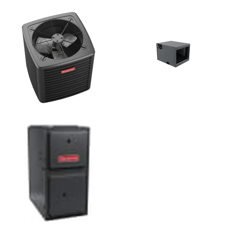 GOODMAN GLXS5BA3610+CHPTA3630C3+GR9S920603BN - 3 Ton Ducted Air Conditioner & Gas Furnace System - R-32