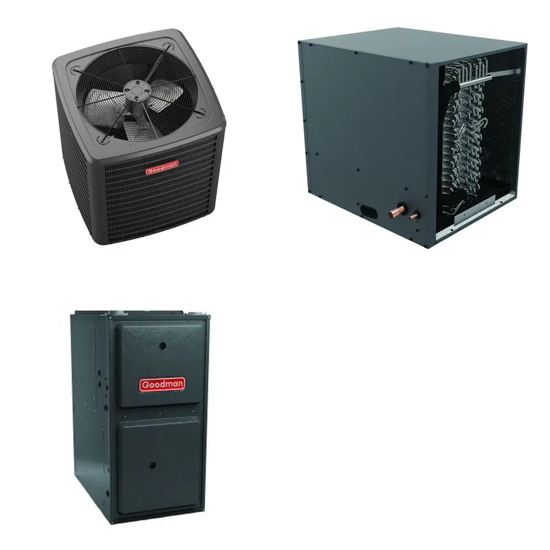 GOODMAN GLXS5BA3010+CHPTA3630B3+GR9S960403BU - 2.5 Ton Ducted Air Conditioner & Gas Furnace System - R-32