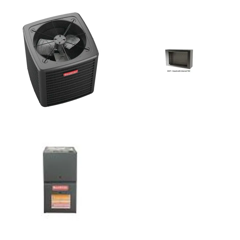 GOODMAN GLXS4BA1810+CSCT3012M3+GR9S800403AN - 1.5 Ton Ducted Air Conditioner & Gas Furnace System - R-32