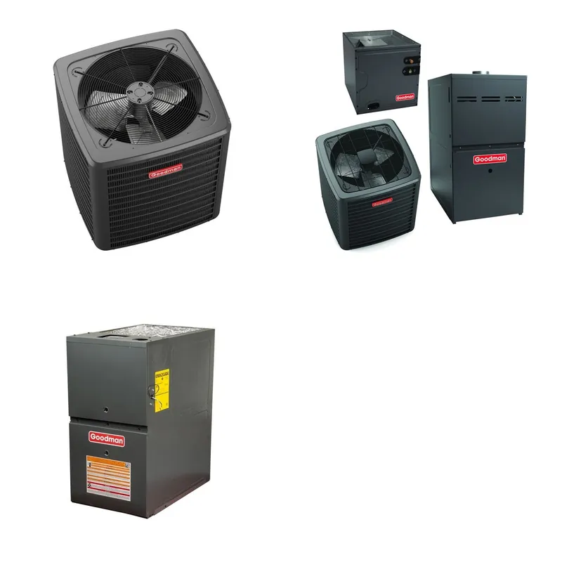 GOODMAN GLXS5BA4210+CAUTA4230C3+GR9S801205DN - 3.5 Ton Ducted Air Conditioner & Gas Furnace System - R-32