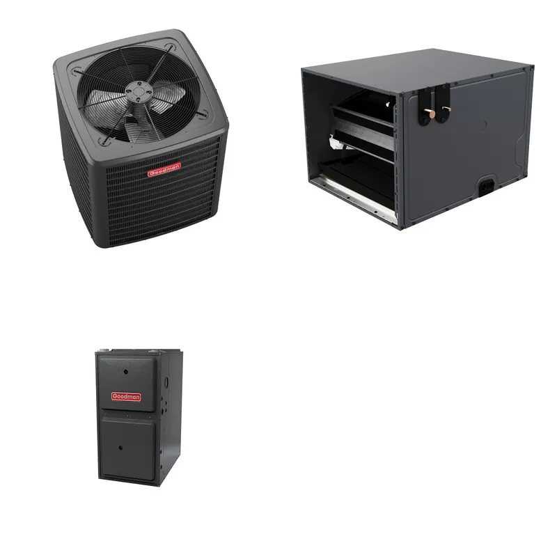 GOODMAN GLXS5BA4210+CHPTA4230C3+GR9S920805CN - 3.5 Ton Ducted Air Conditioner & Gas Furnace System - R-32