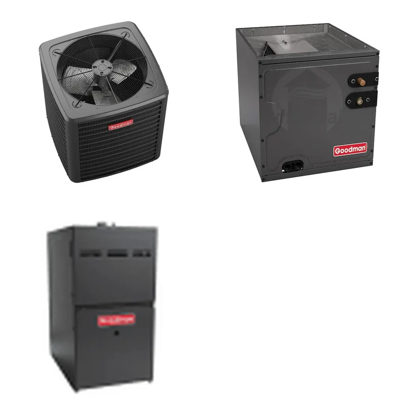 GOODMAN GLXS5BA3610+CAPTA4230D3+GR9S800604BN - 3 Ton Ducted Air Conditioner & Gas Furnace System - R-32