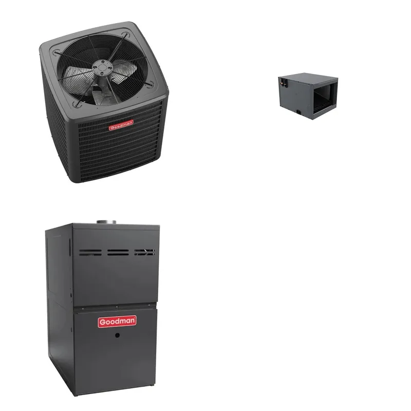 GOODMAN GLXS5BA3010+CHPTA3630C3+GR9S960403AN - 2.5 Ton Ducted Air Conditioner & Gas Furnace System - R-32