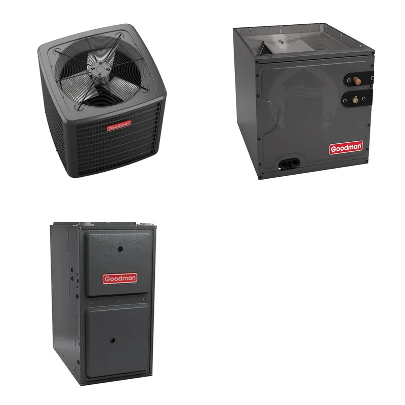 GOODMAN GLZS5BA3610+CAPTA4230D3+GR9S800803BN - 36K BTU Ducted Heat Pump System - R-32