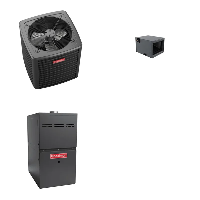 GOODMAN GLXS5BA3010+CHPTA3026C3+GR9S960805CN - 2.5 Ton Ducted Air Conditioner & Gas Furnace System - R-32