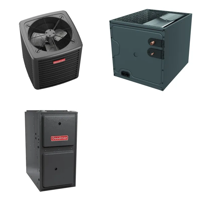 GOODMAN GLXS5BA3610+CAPTA4230C3+GR9S800803BN - 3 Ton Ducted Air Conditioner & Gas Furnace System - R-32