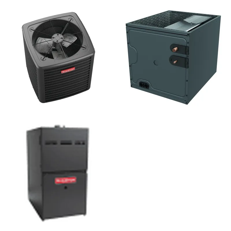GOODMAN GLXS4BA3610+CAPTA4230C3+GR9S800604BN - 3 Ton Ducted Air Conditioner & Gas Furnace System - R-32