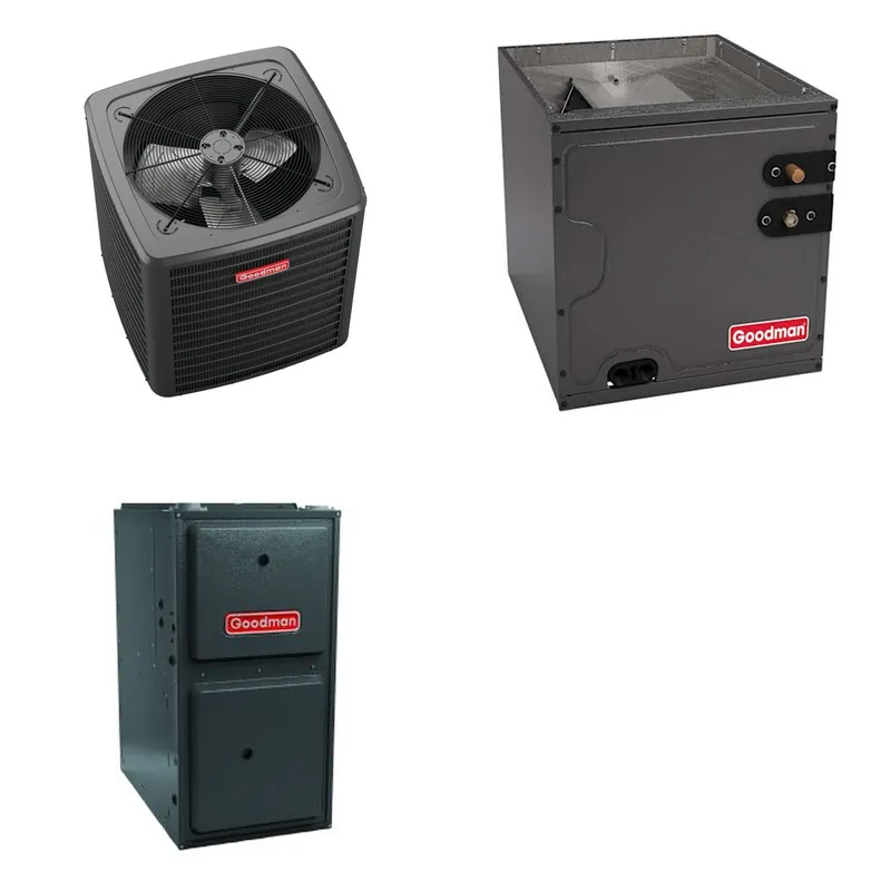 GOODMAN GLXS4BA1810+CAPTA2422C3+GR9S960403BU - 1.5 Ton Ducted Air Conditioner & Gas Furnace System - R-32