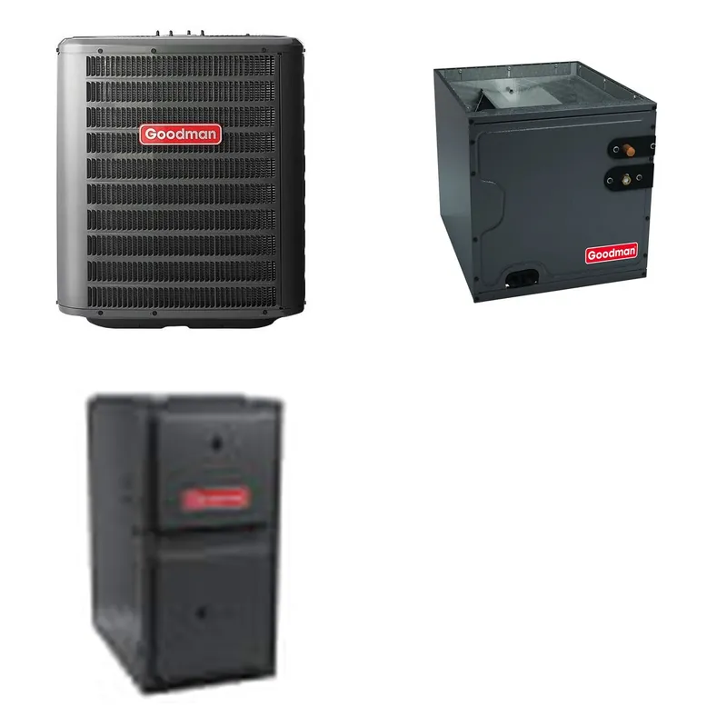 GOODMAN GLZS4BA2410+CAUTA2422B3+GR9S920803BN - 24K BTU Ducted Heat Pump System - R-32