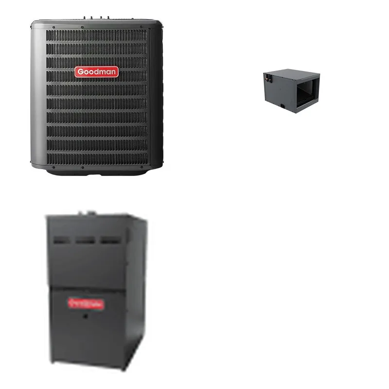 GOODMAN GLZS4BA2410+CHPTA3026B3+GR9S800804BN - 24K BTU Ducted Heat Pump System - R-32