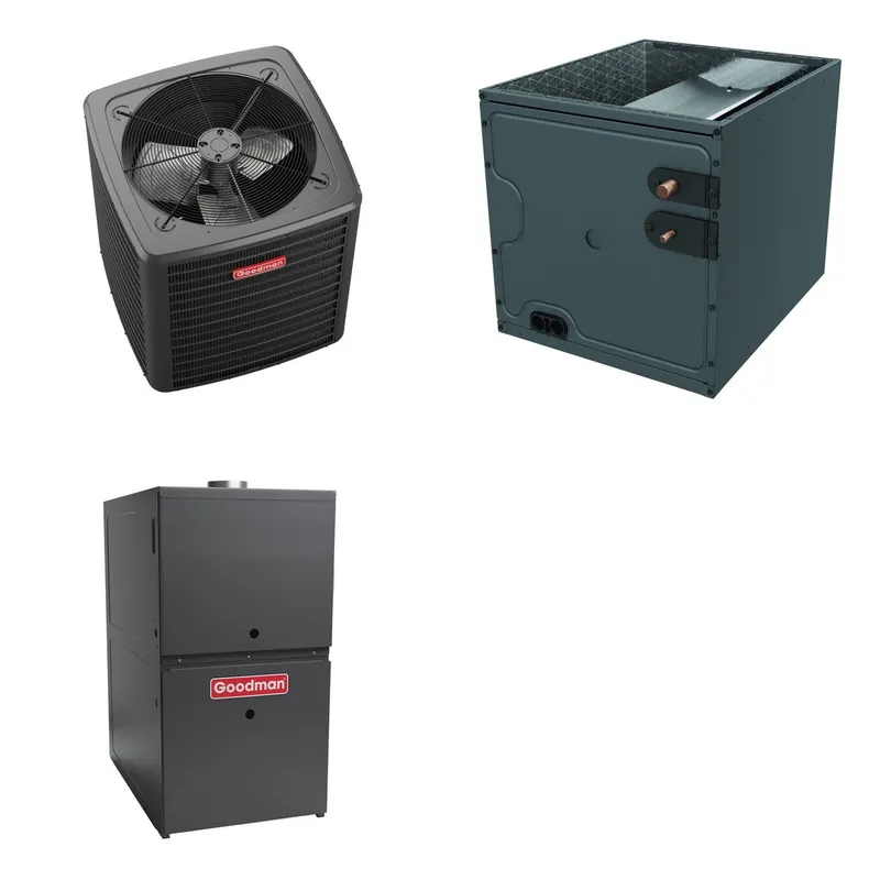 GOODMAN GLXS5BA2410+CAPTA3026B3+GR9S800403AU - 2 Ton Ducted Air Conditioner & Gas Furnace System - R-32