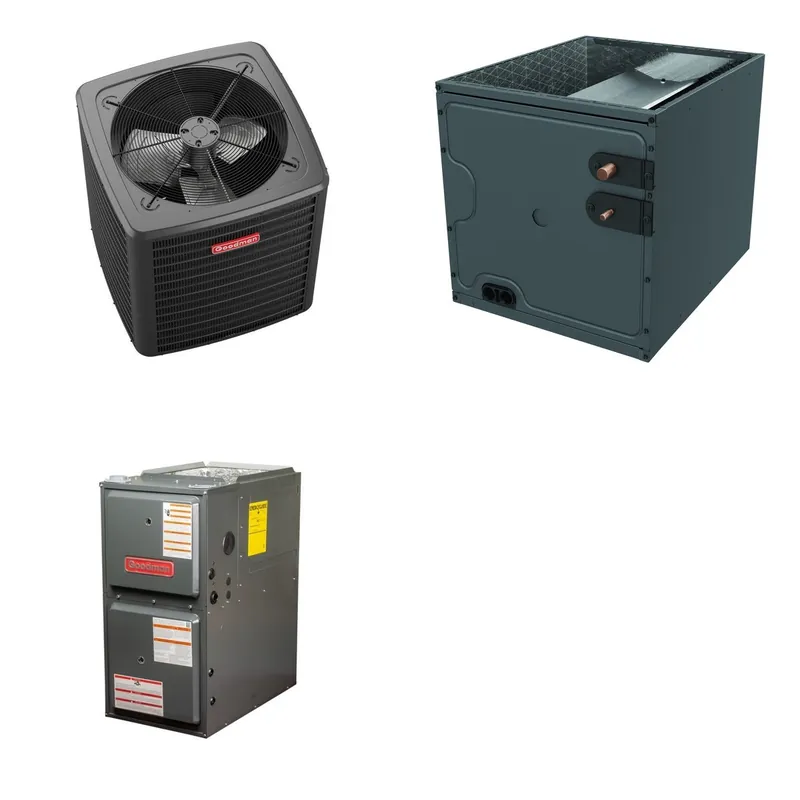 GOODMAN GLXS5BA2410+CAPTA3022A3+GR9S960803BN - 2 Ton Ducted Air Conditioner & Gas Furnace System - R-32