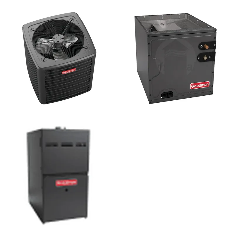 GOODMAN GLXS4BA3010+CAPTA3026C3+GR9S800604BN - 2.5 Ton Ducted Air Conditioner & Gas Furnace System - R-32
