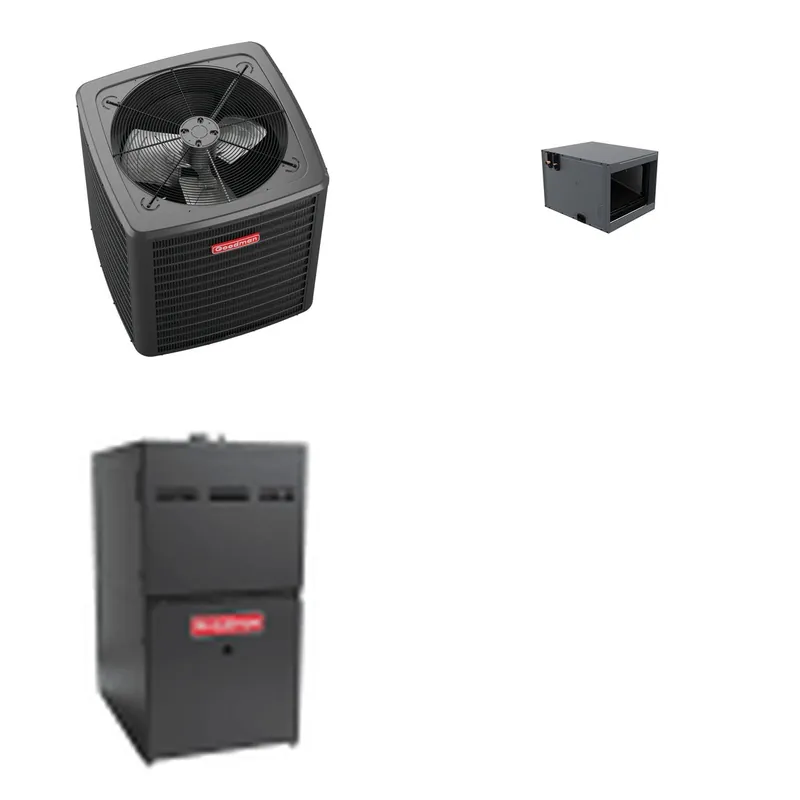 GOODMAN GLXS4BA2410+CHPTA2426C3+GR9S800604BN - 2 Ton Ducted Air Conditioner & Gas Furnace System - R-32