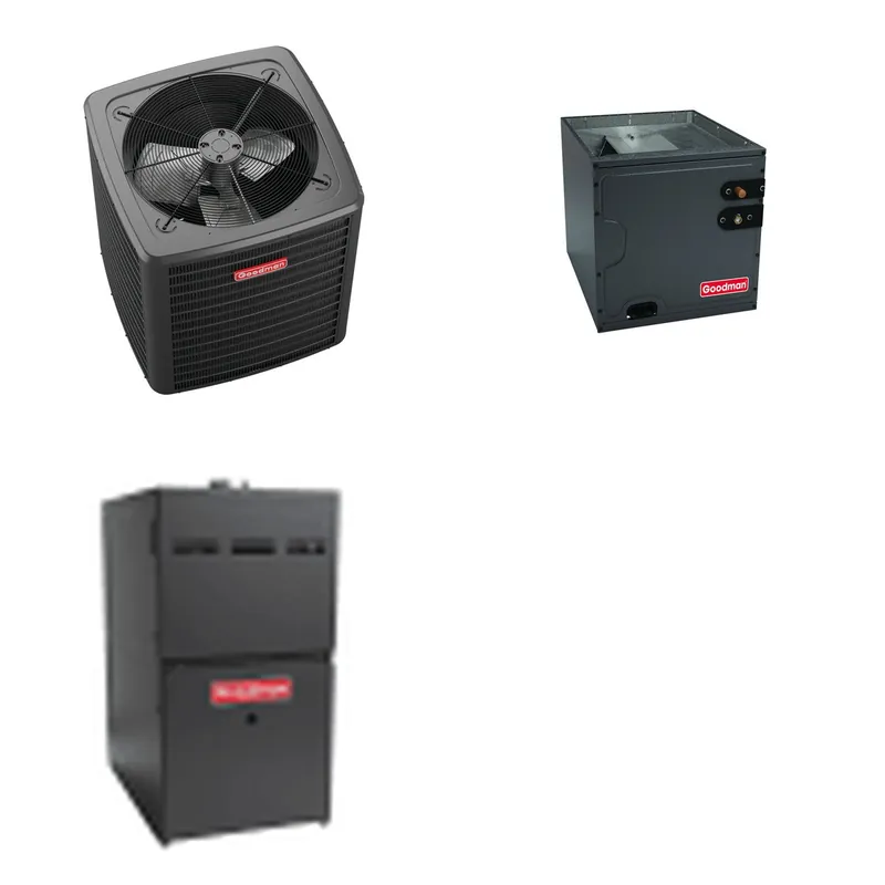 GOODMAN GLXS4BA3610+CAUTA3626B3+GR9S800604BN - 3 Ton Ducted Air Conditioner & Gas Furnace System - R-32