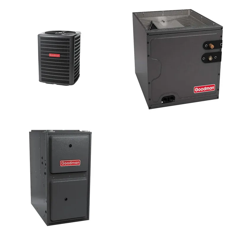 GOODMAN GLZS5BA2410+CAPTA2422C3+GR9S800803BN - 24K BTU Ducted Heat Pump System - R-32