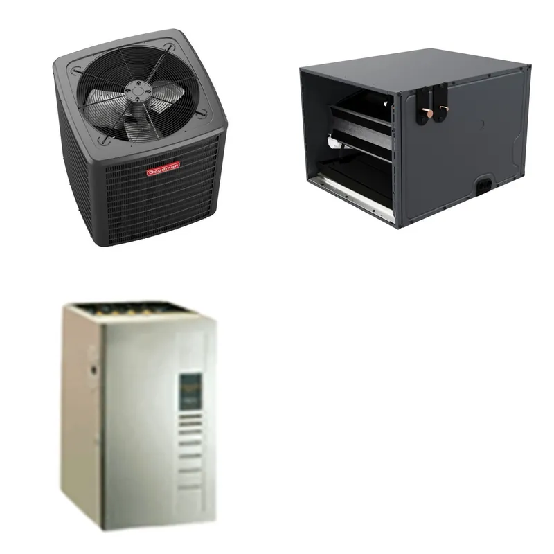 GOODMAN GLXS5BA3610+CHPTA4230C3+GR9S960603BU - 3 Ton Ducted Air Conditioner & Gas Furnace System - R-32