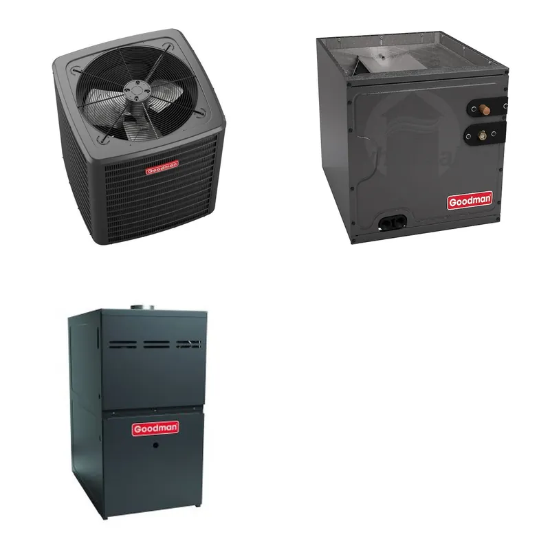 GOODMAN GLXS5BA3010+CAPTA3026C3+GR9S960805CU - 2.5 Ton Ducted Air Conditioner & Gas Furnace System - R-32