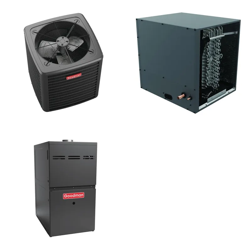 GOODMAN GLXS4BA3010+CHPTA3630B3+GR9S800804CN - 2.5 Ton Ducted Air Conditioner & Gas Furnace System - R-32