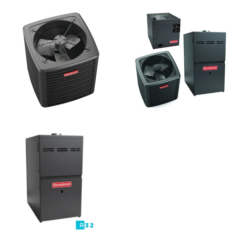 GOODMAN GLXS4BA3610+CAUTA4230C3+GR9S801005CN - 3 Ton Ducted Air Conditioner & Gas Furnace System - R-32