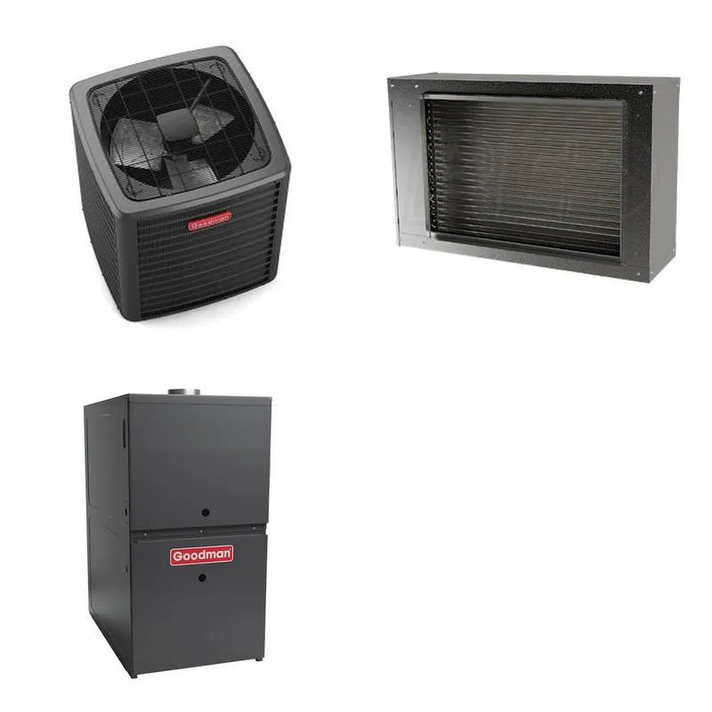 GOODMAN GLXS5BA1810+CSCT2412S3+GR9S800403AU - 1.5 Ton Ducted Air Conditioner & Gas Furnace System - R-32