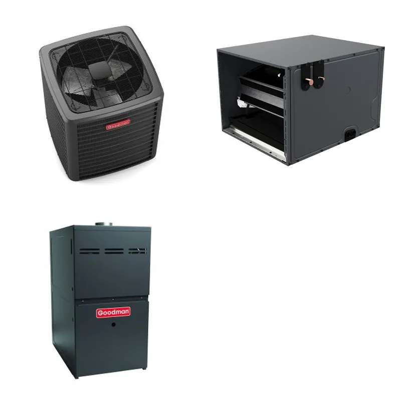 GOODMAN GLXS5BA4810+CHPTA6030D3+GR9S960805CU - 4 Ton Ducted Air Conditioner & Gas Furnace System - R-32