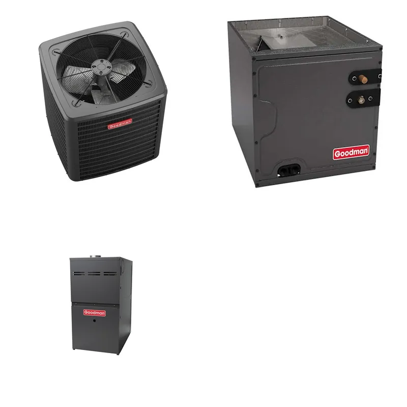 GOODMAN GLXS5BA2410+CAPTA2422C3+GR9S800603BN - 2 Ton Ducted Air Conditioner & Gas Furnace System - R-32