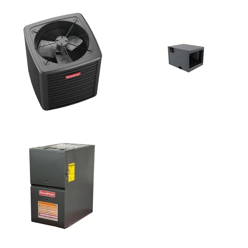 GOODMAN GLXS4BA3010+CHPTA3026C3+GR9S800603AN - 2.5 Ton Ducted Air Conditioner & Gas Furnace System - R-32
