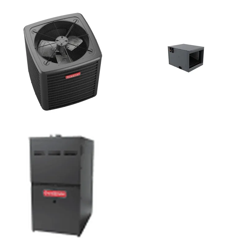 GOODMAN GLXS5BA3010+CHPTA3026C3+GR9S800804BN - 2.5 Ton Ducted Air Conditioner & Gas Furnace System - R-32