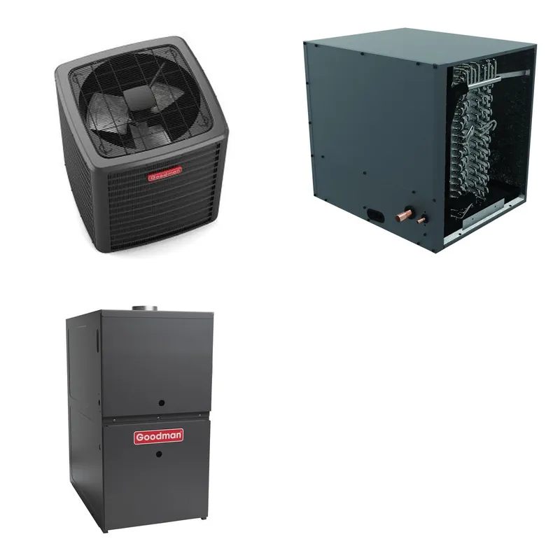 GOODMAN GLXS5BA1810+CHPTA2426B3+GR9S800603AU - 1.5 Ton Ducted Air Conditioner & Gas Furnace System - R-32