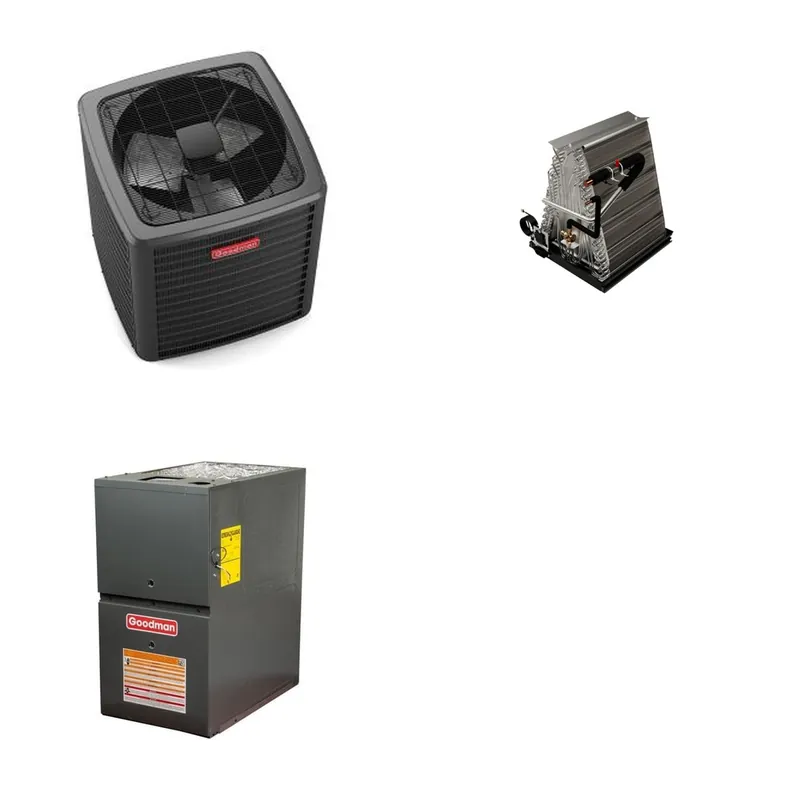 GOODMAN GLXS5BA1810+CAUTA1818B3+GR9S800603AN - 1.5 Ton Ducted Air Conditioner & Gas Furnace System - R-32