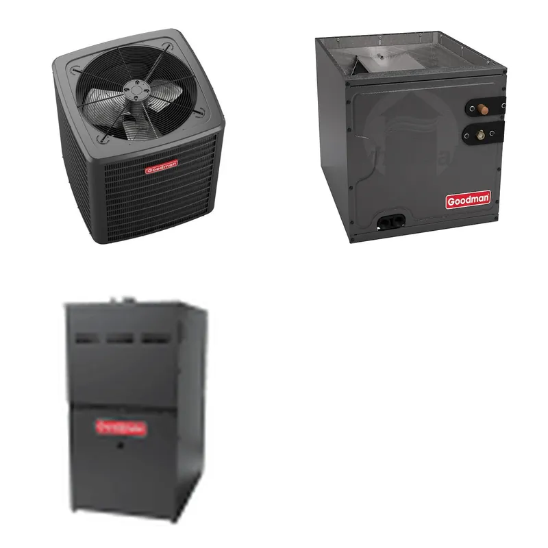 GOODMAN GLXS5BA3610+CAPTA4230D3+GR9S800804BN - 3 Ton Ducted Air Conditioner & Gas Furnace System - R-32