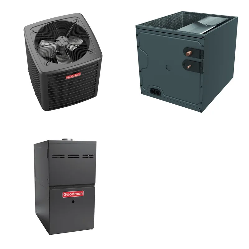 GOODMAN GLXS5BA6010+CAPTA6030C3+GR9S960805CN - 5 Ton Ducted Air Conditioner & Gas Furnace System - R-32