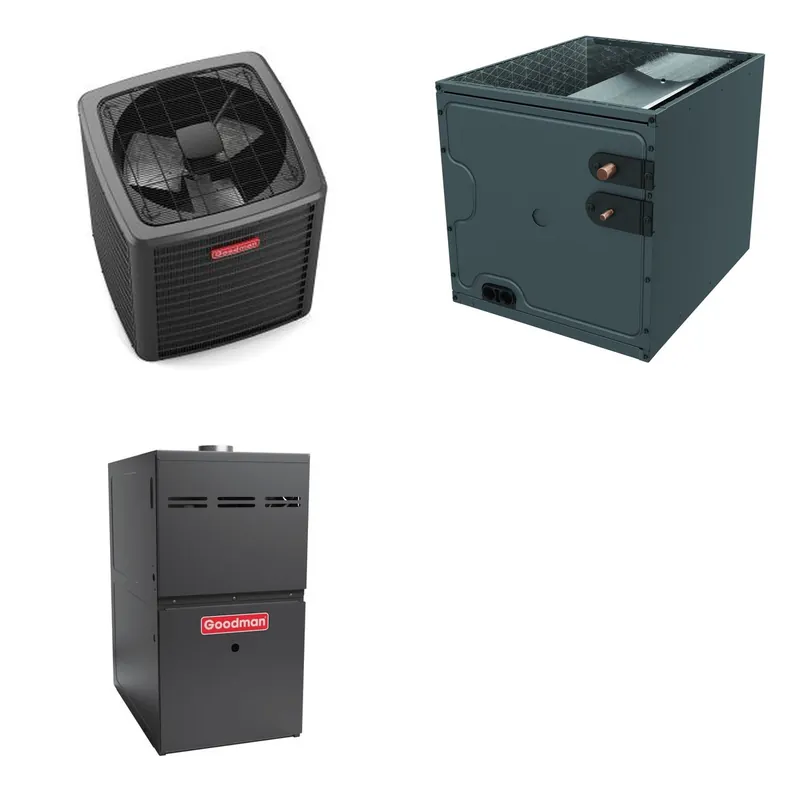GOODMAN GLXS5BA4810+CAPTA6030C3+GR9S921005CN - 4 Ton Ducted Air Conditioner & Gas Furnace System - R-32