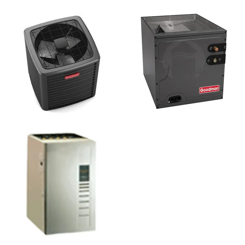 GOODMAN GLXS5BA1810+CAPTA3022C3+GR9S960603BU - 1.5 Ton Ducted Air Conditioner & Gas Furnace System - R-32