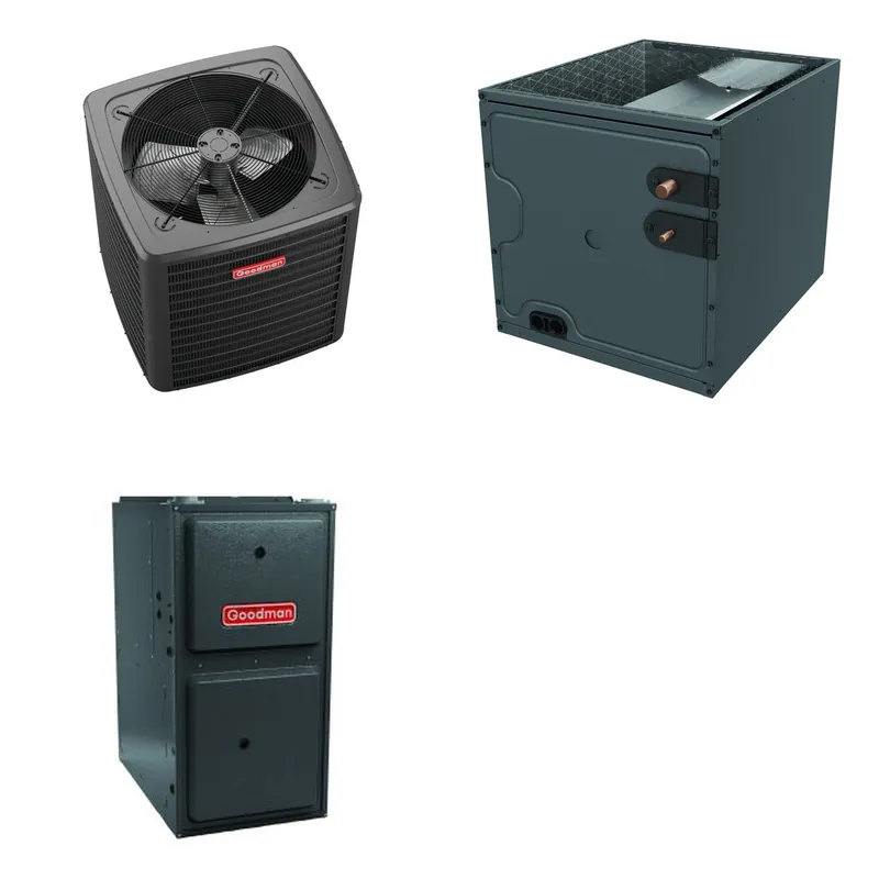 GOODMAN GLXS4BA2410+CAPTA2422B3+GR9S960403BU - 2 Ton Ducted Air Conditioner & Gas Furnace System - R-32