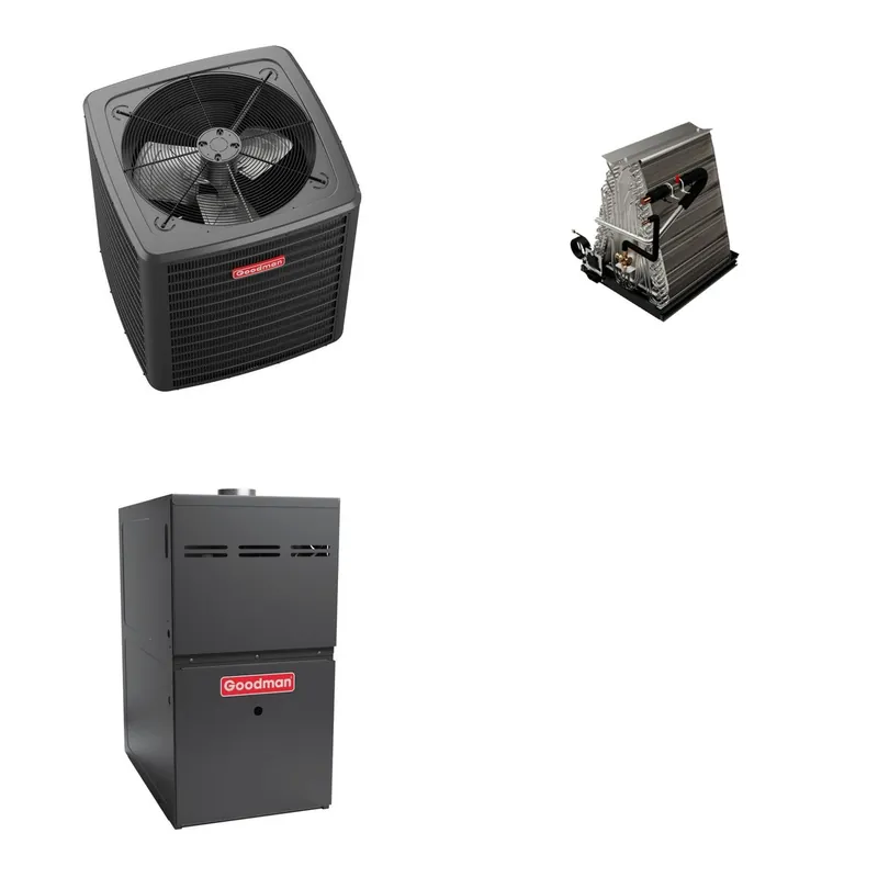 GOODMAN GLXS5BA6010+CAUTA6030D3+GR9S921005CN - 5 Ton Ducted Air Conditioner & Gas Furnace System - R-32