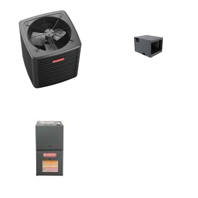 GOODMAN GLXS5BA3010+CHPTA3026C3+GR9S800403AN - 2.5 Ton Ducted Air Conditioner & Gas Furnace System - R-32